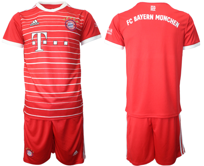 Men 2022-2023 Club Bayern Munich home Red blank Adidas Soccer Jersey->bayern munich jersey->Soccer Club Jersey